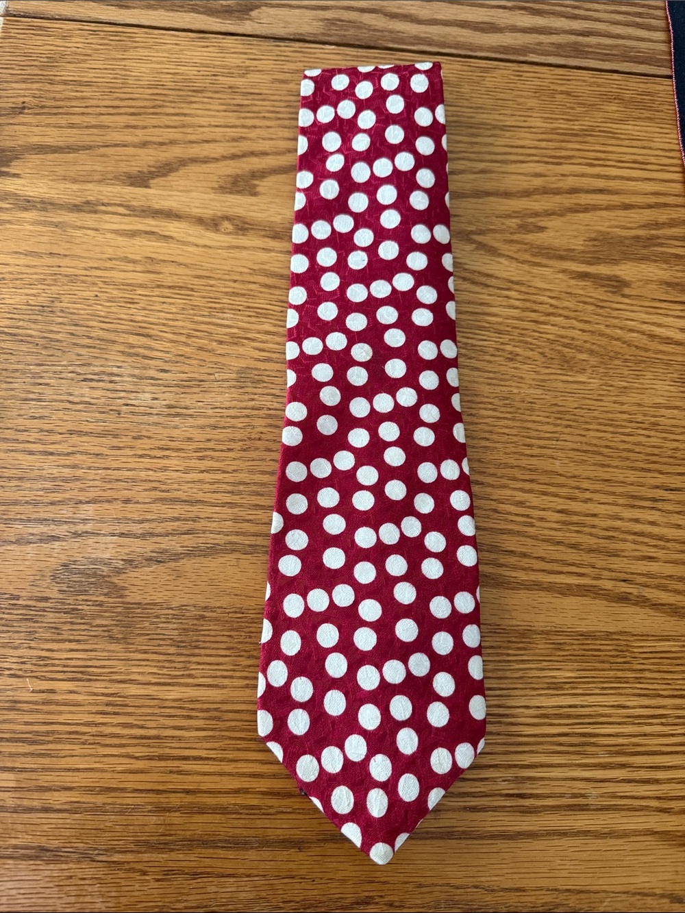 Woodward Polka Dot Silk  Red and White Men's Tie